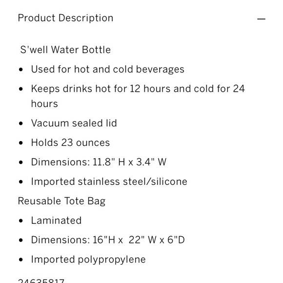 NEW💕VS PINK PINK S'WELL WATER BOTTLE & TOTE BAG - Picture 5 of 5